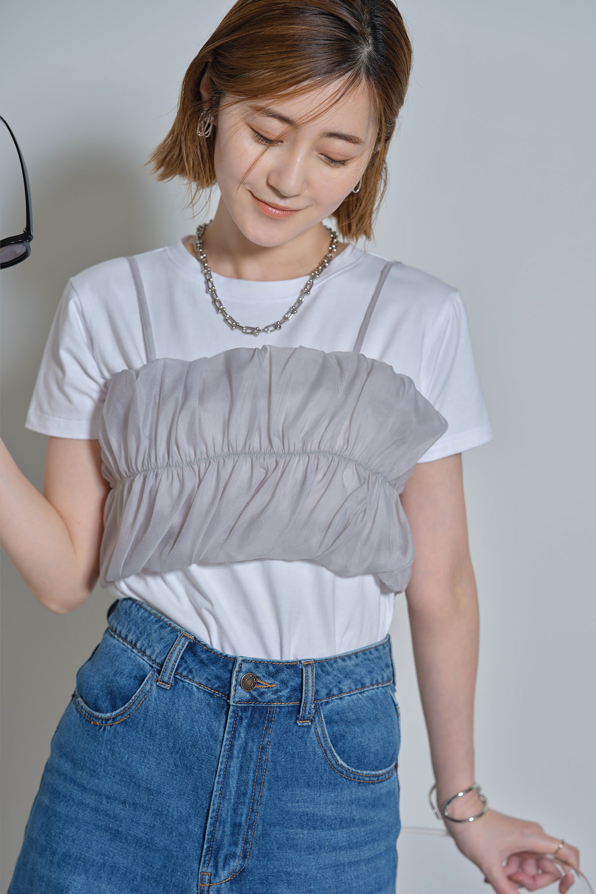 【Ayumiさんバイイング】【WEB限定】オーガンジーベアキャミソール