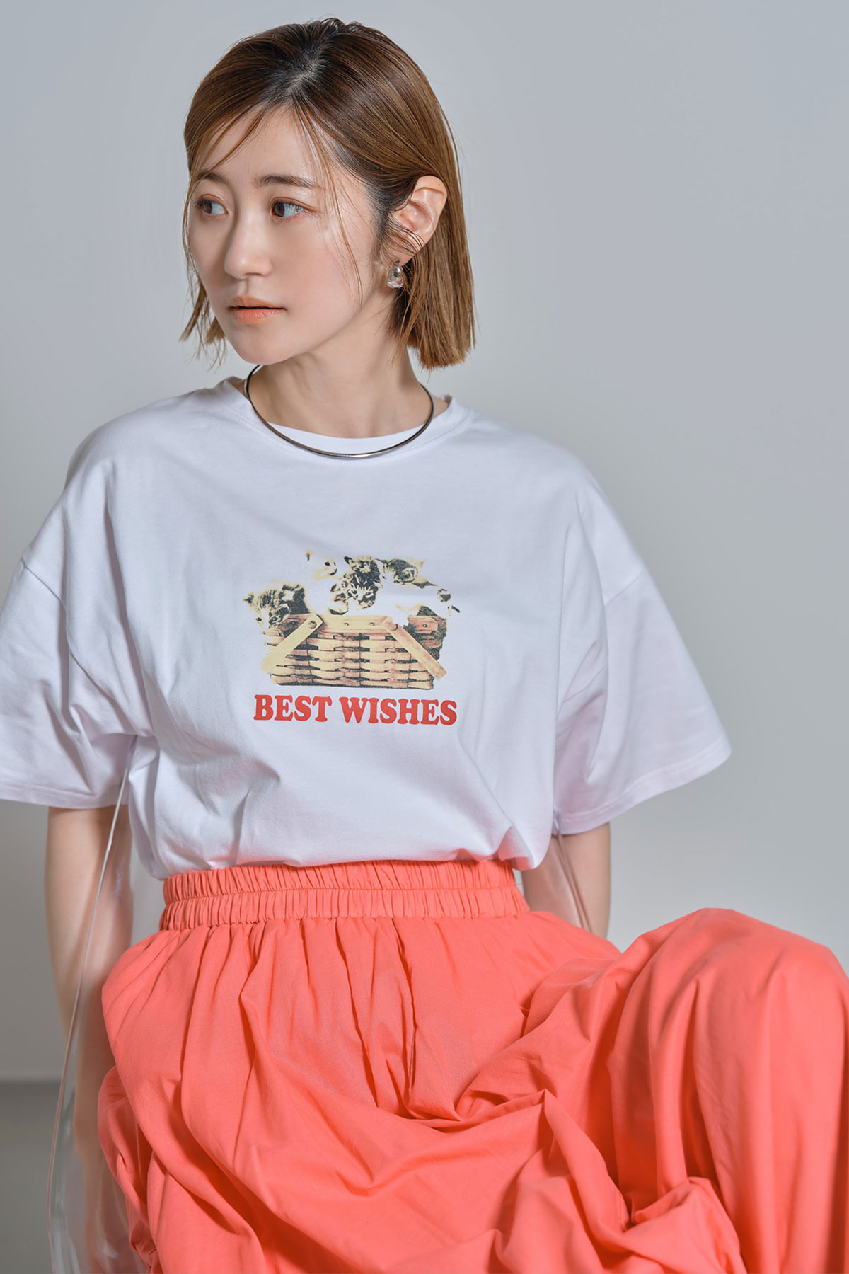 8/23オフィシャル限定少量再販！【Ayumiさんバイイング】【WEB限定】オーバーサイズプリントTシャツ＊少量の在庫確保による再販売の為、返品/交換は出来かねる場合がございます。予めご了承ください。＊