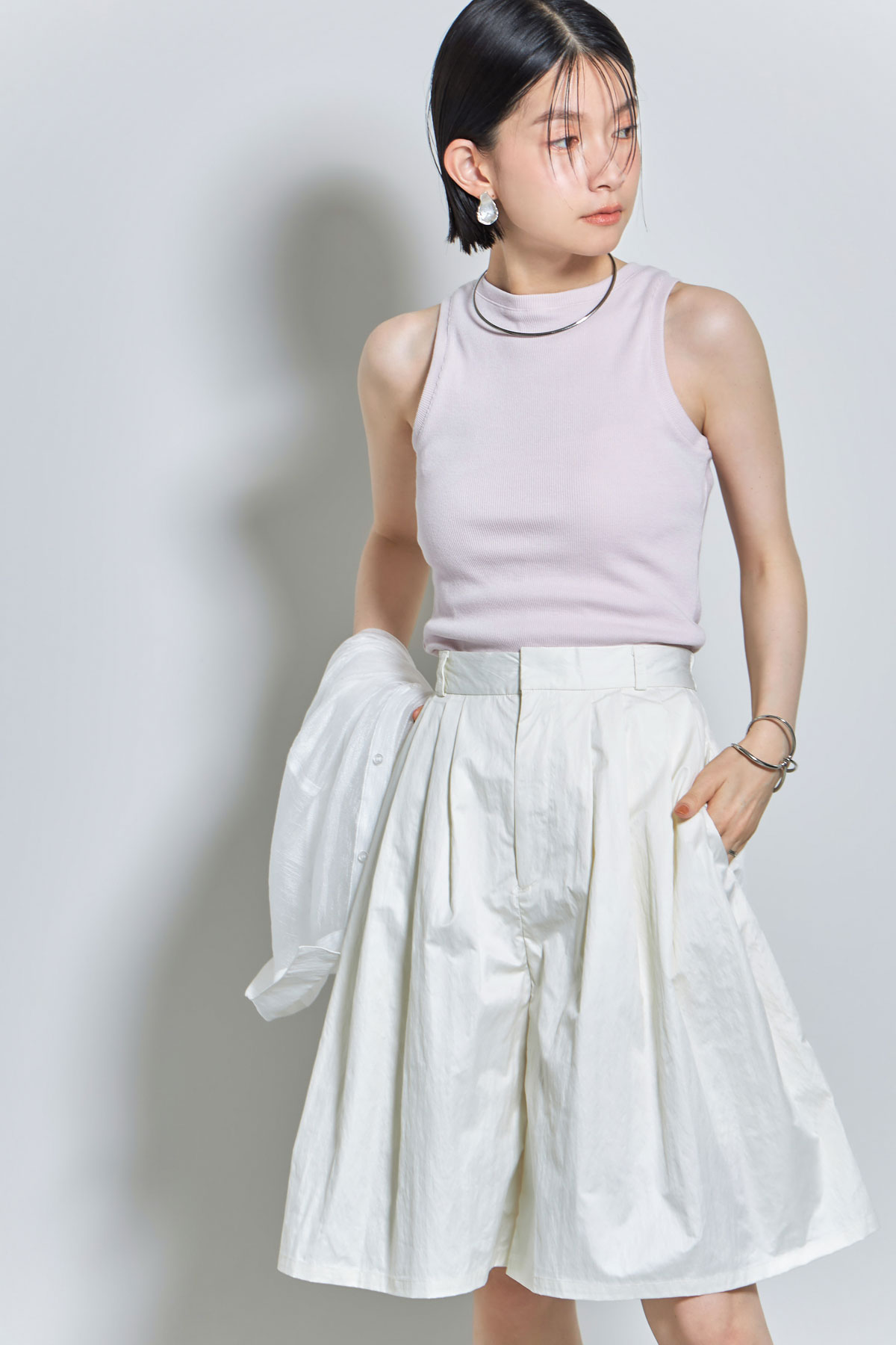 7/1オフィシャル限定少量再販！【Ayumiさんバイイング】【WEB限定】タフタタックキュロットパンツ＊少量の在庫確保による再販売の為、返品/交換は出来かねる場合がございます。予めご了承ください。＊