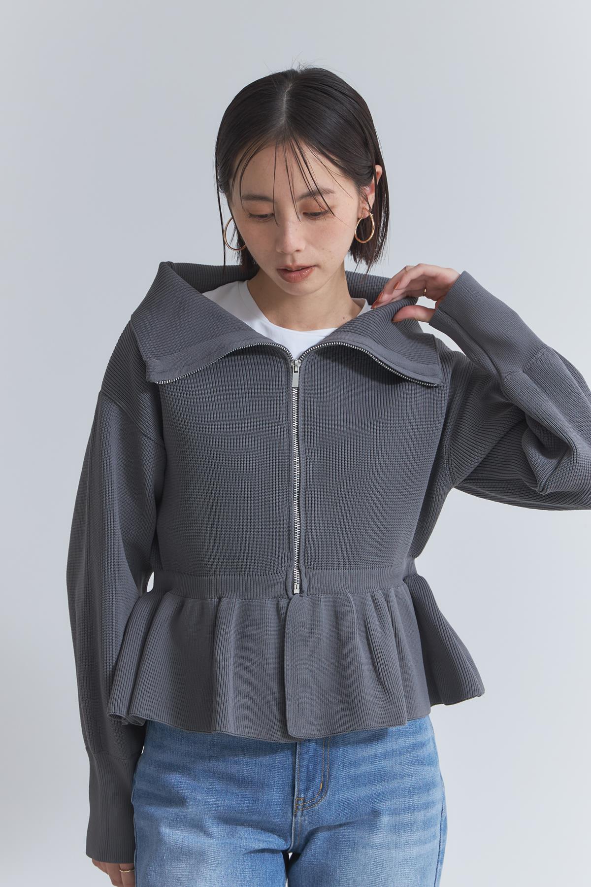 スポンジニットジップブルゾン※一部店舗のみ入荷
