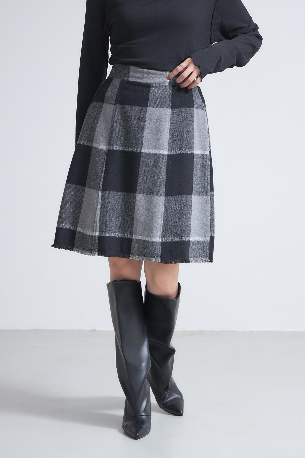 【SALE】モッサ先染めチェックミニスカート＊SALE品につき返品/交換/注文確定後の変更キャンセル不可＊