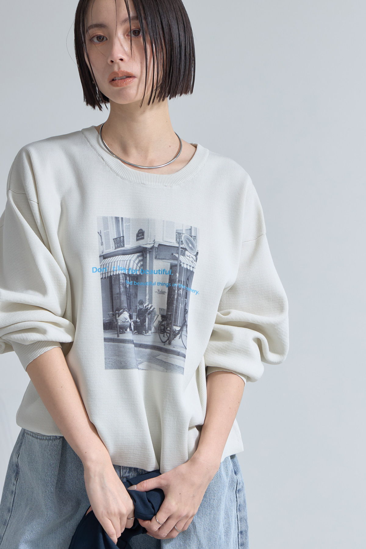 フォトプリントスポンジニットプルオーバー※一部店舗のみ入荷