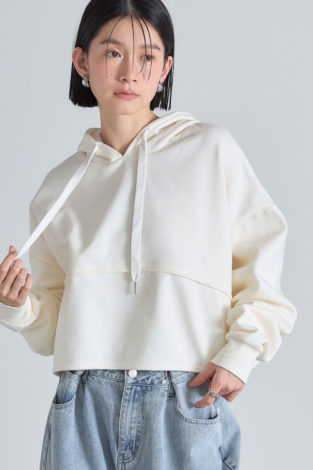 裏起毛ショート丈パーカー※一部店舗のみ入荷