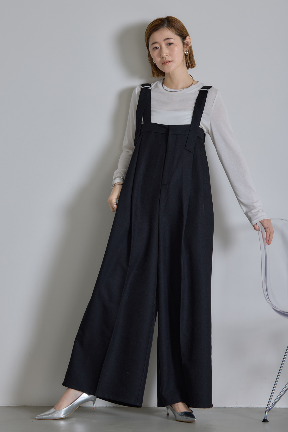 ベルトデザインツイルサロペット※一部店舗のみ入荷