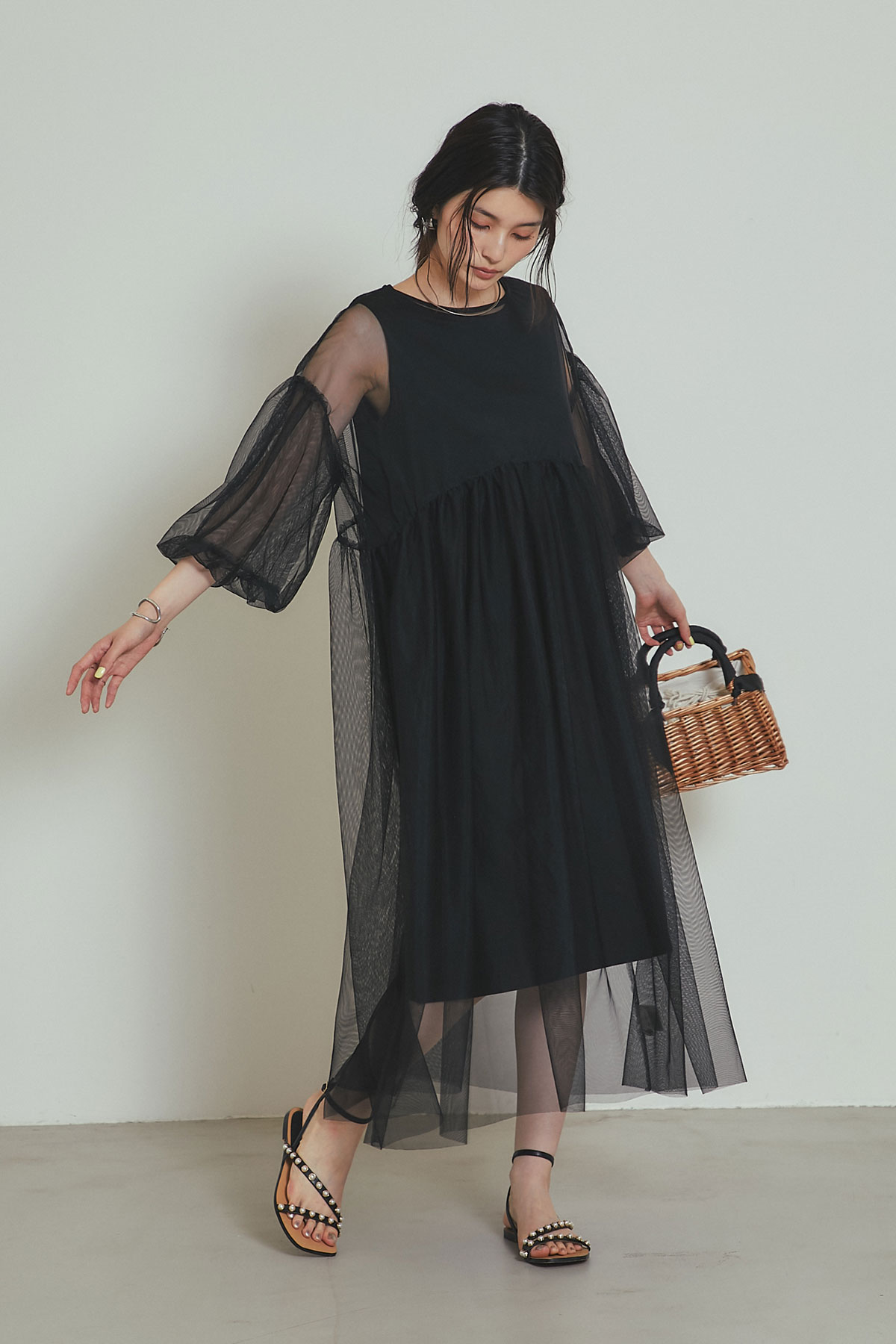 チュール×ノースリワンピースセット※一部店舗のみ入荷