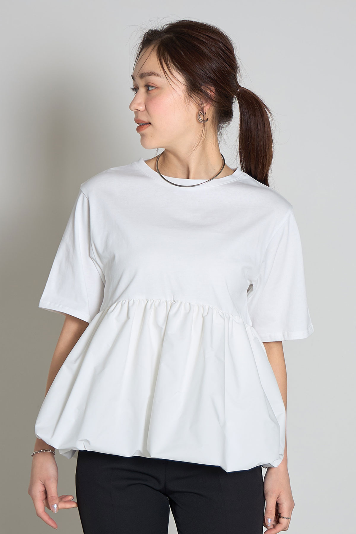 異素材バルーントップス※一部店舗のみ入荷