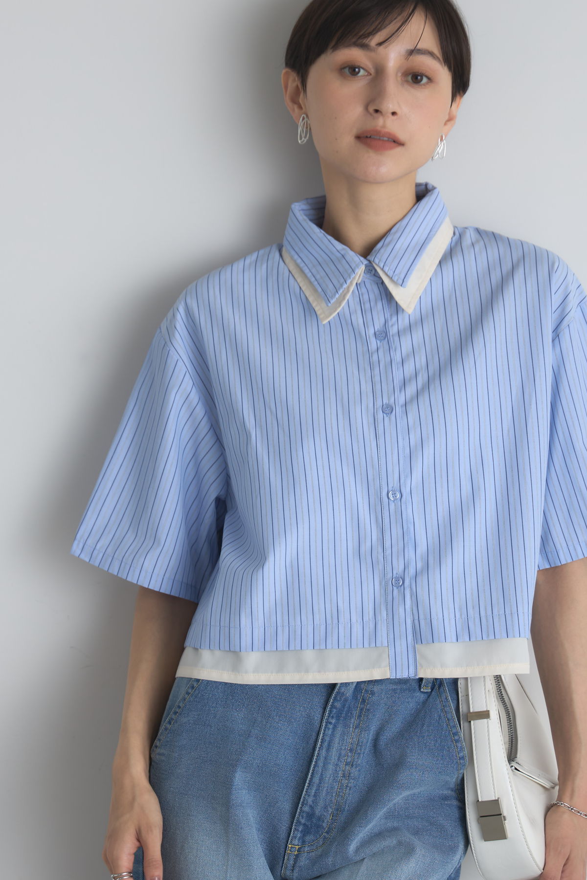 配色ダブル襟シャツ※一部店舗のみ入荷