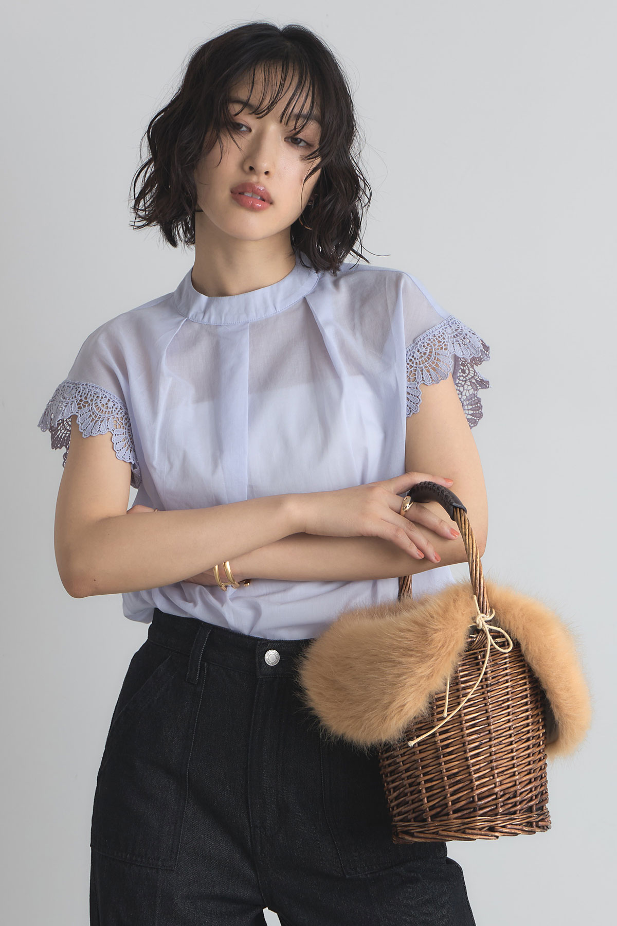 袖レースブラウス※一部店舗のみ入荷