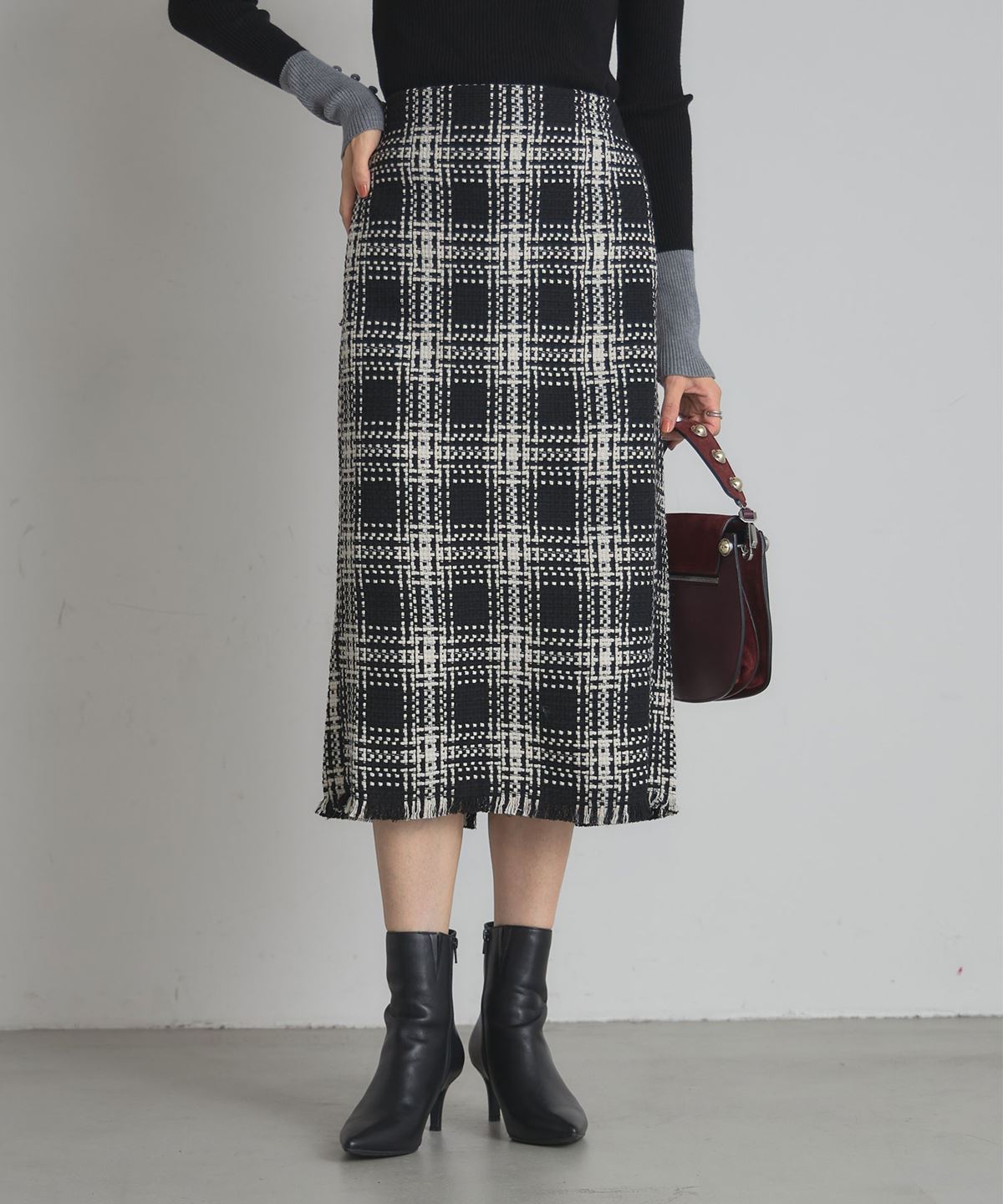 【オフィシャルサイト限定】バスケットチェックタイトスカート