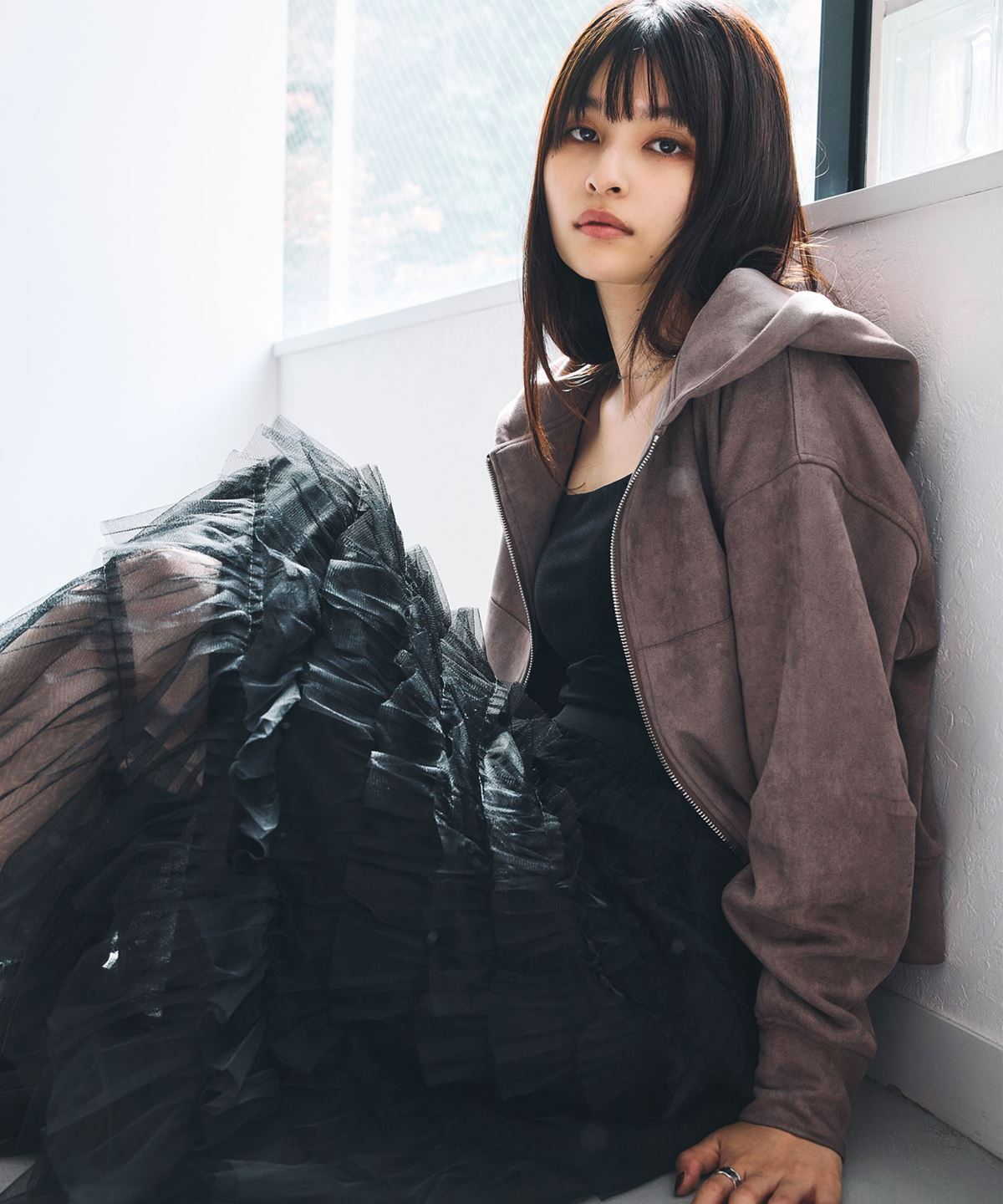 【WEB限定】オーガンジー×チュールフリルボリュームスカート