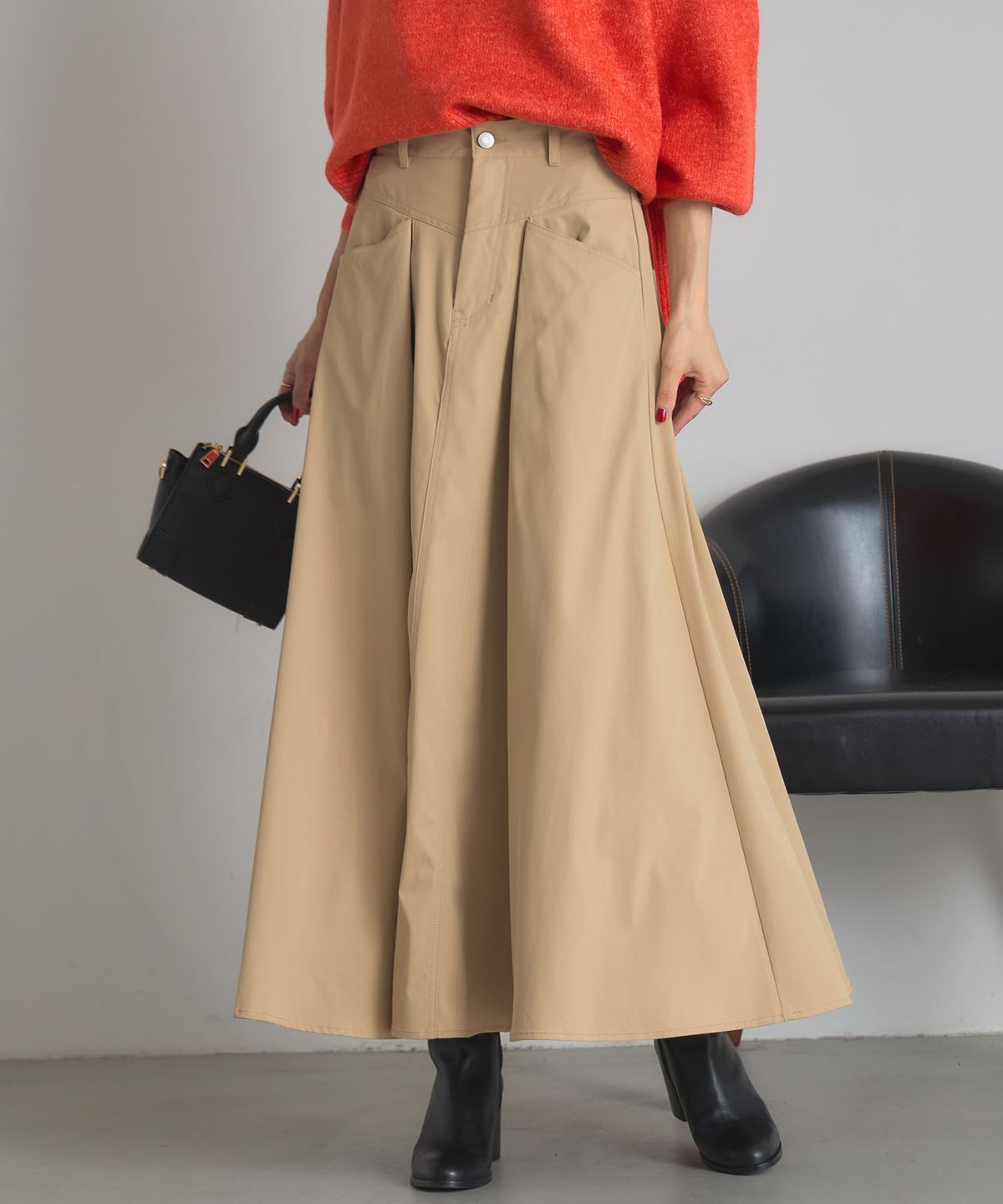 【オフィシャルサイト限定】ミリタリーツイルタックフレアスカート