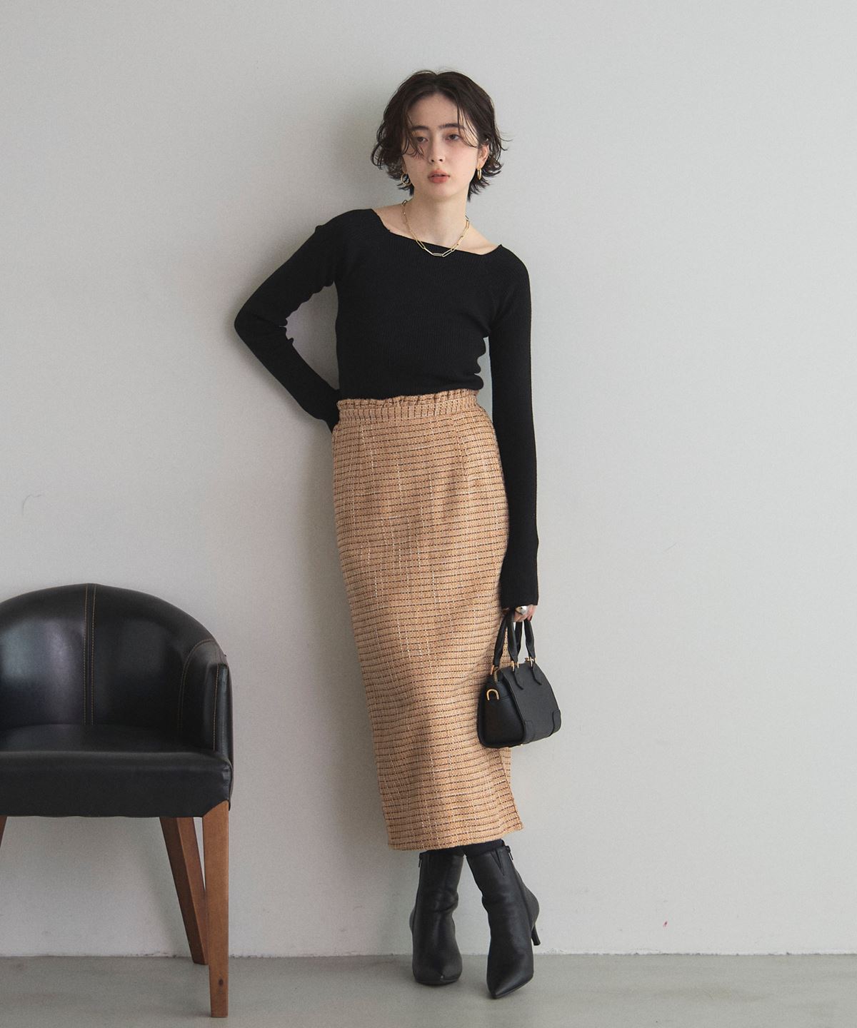 【オフィシャルサイト限定】ファンシーモールツイードタイトスカート