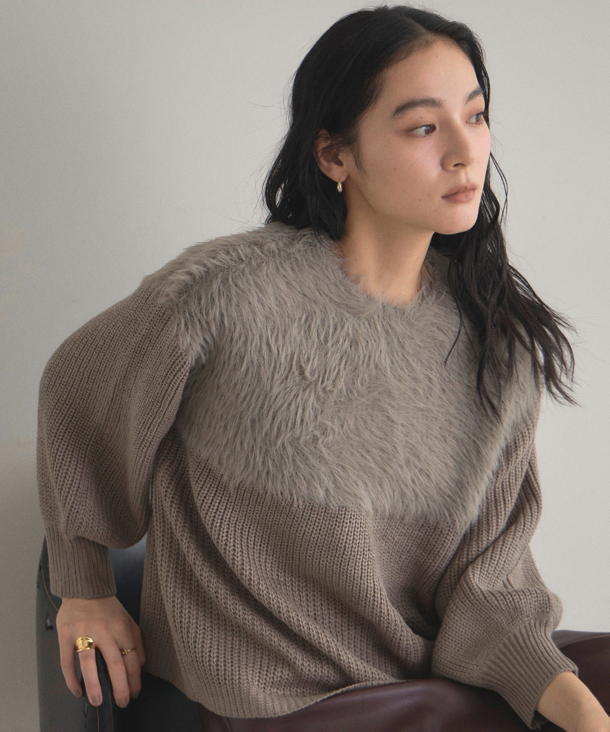 【WEB限定】フェザーヤーンニットプルオーバー