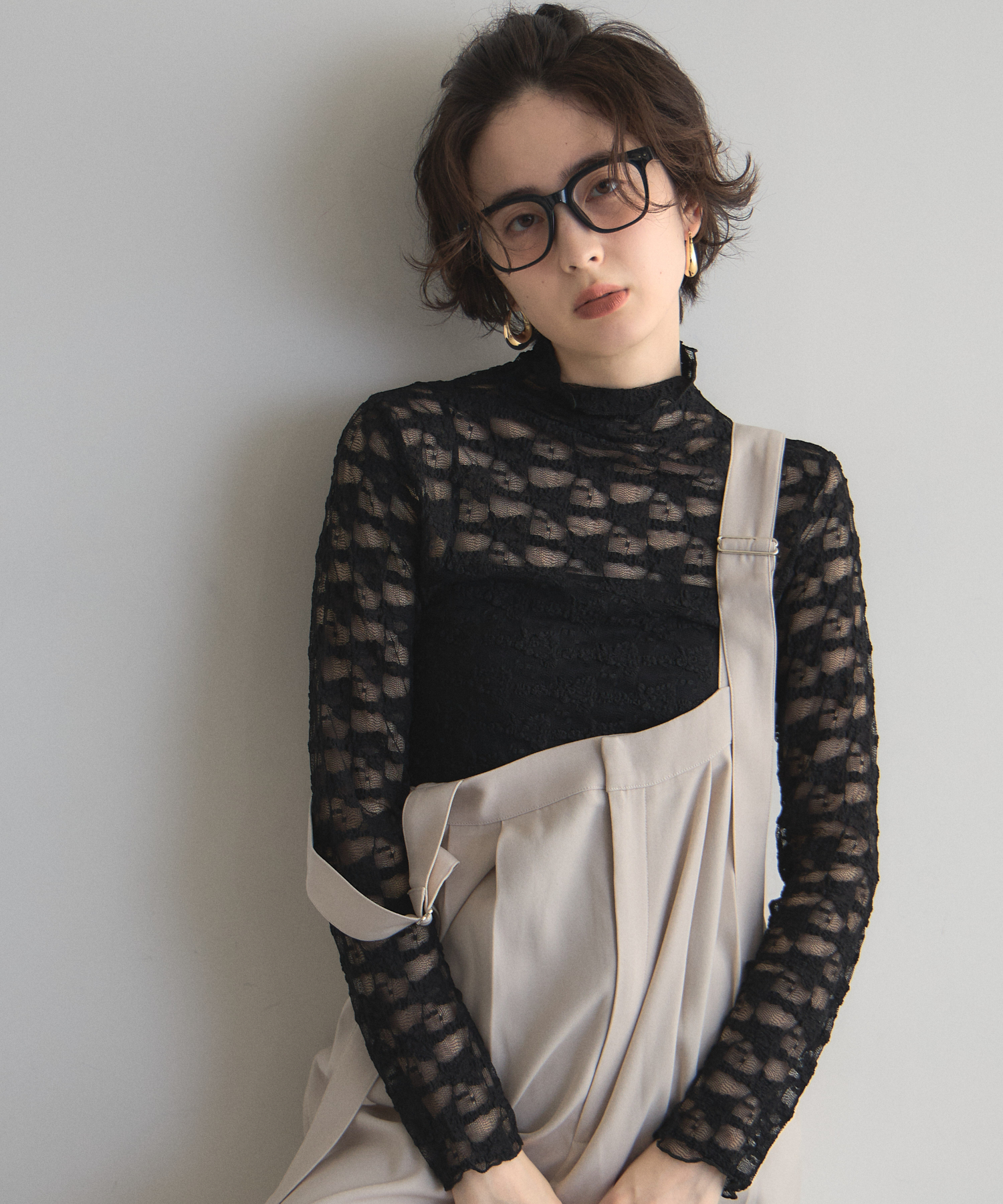 【オフィシャルサイト限定】ボトルネックレーストップス