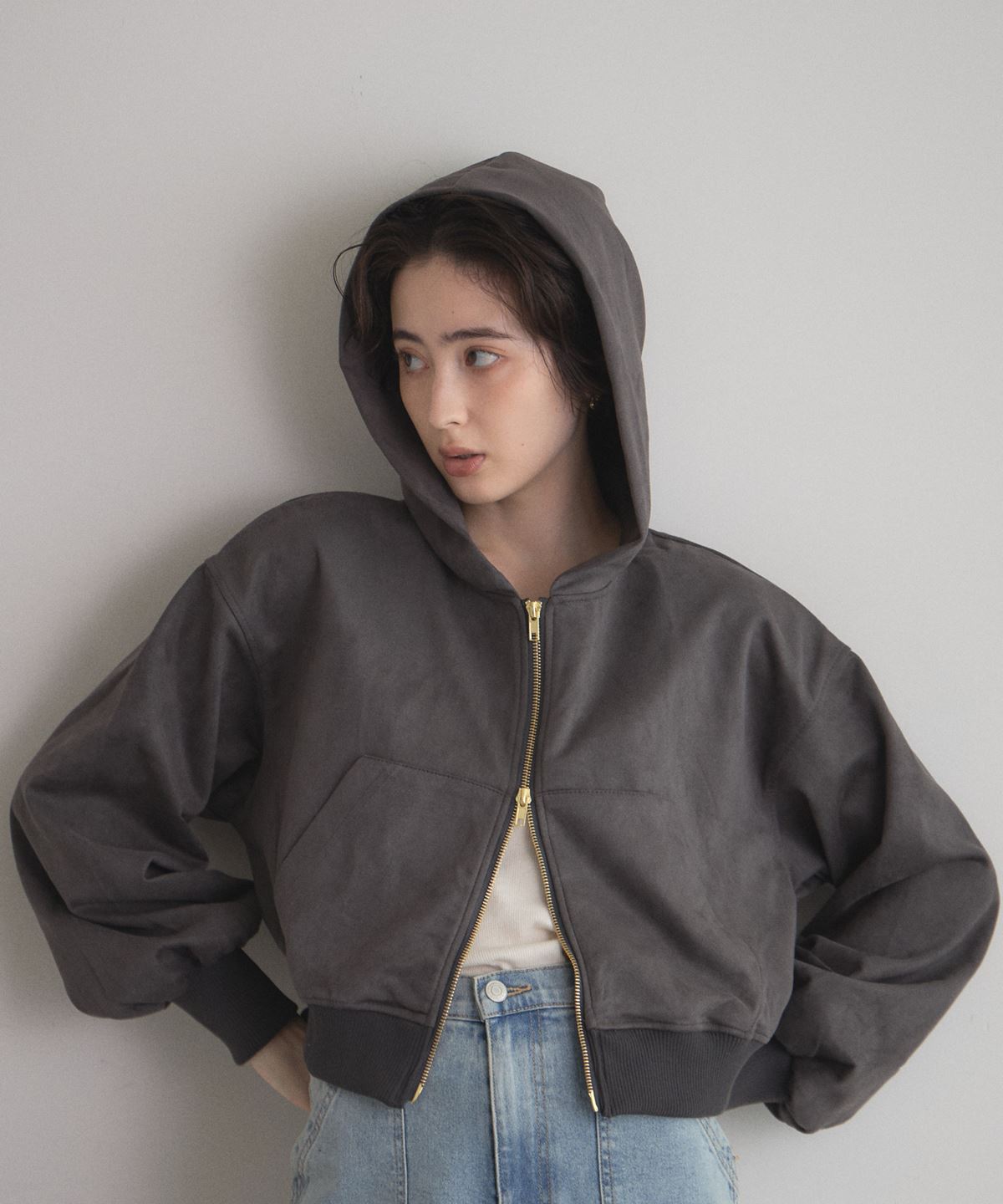 【WEB限定】スエードポンチWZIPパーカー