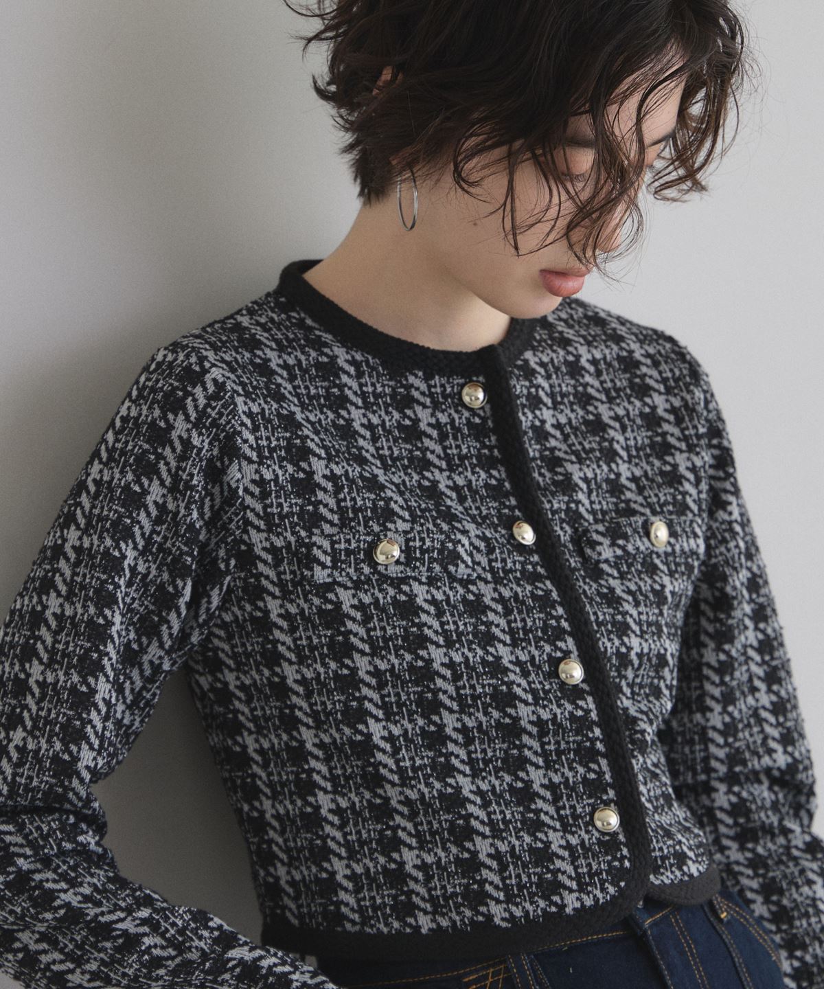【オフィシャルサイト限定】ツイードカットカーディガン