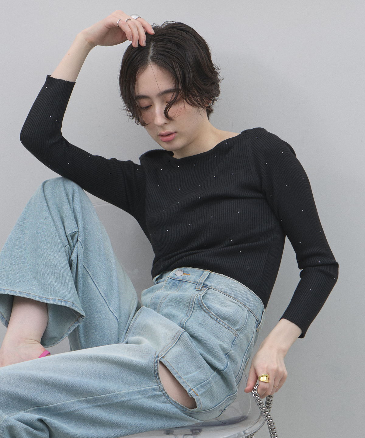 【オフィシャルサイト限定】サイドカットデニムストレートパンツ