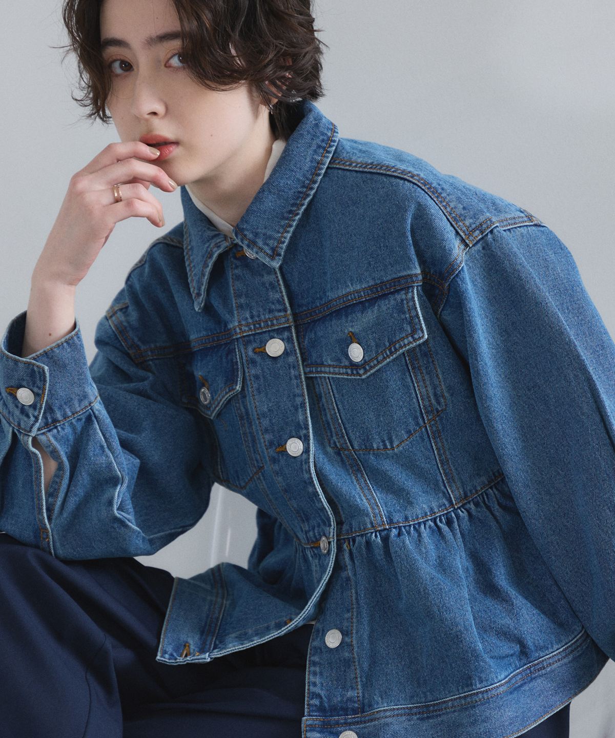 【オフィシャルサイト限定】デニムペプラムジャケット