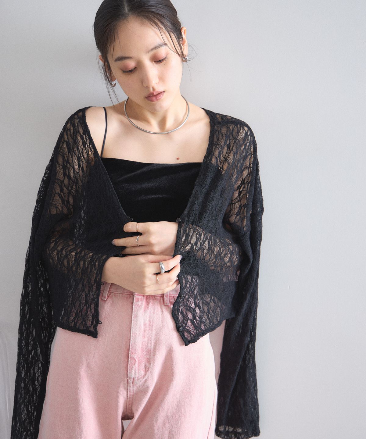 4月7日オフィシャルサイト限定再販！前後2WAYレースカーデ