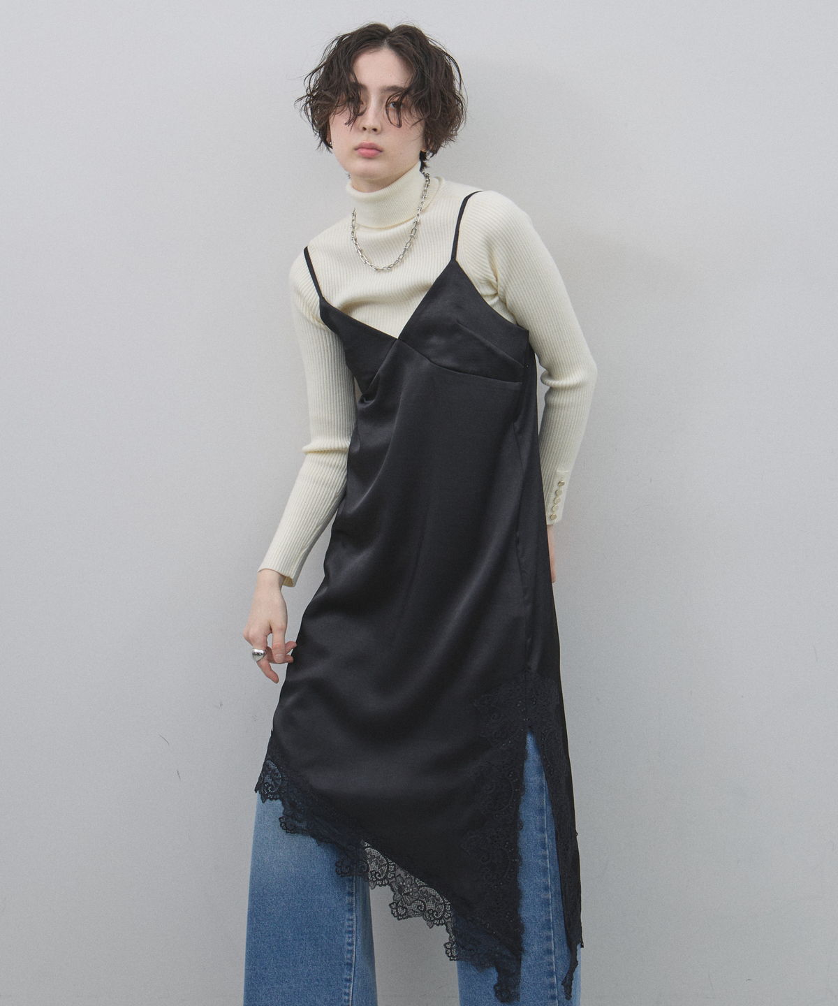 1月30日WEB限定再販！レースアシメキャミチュニック