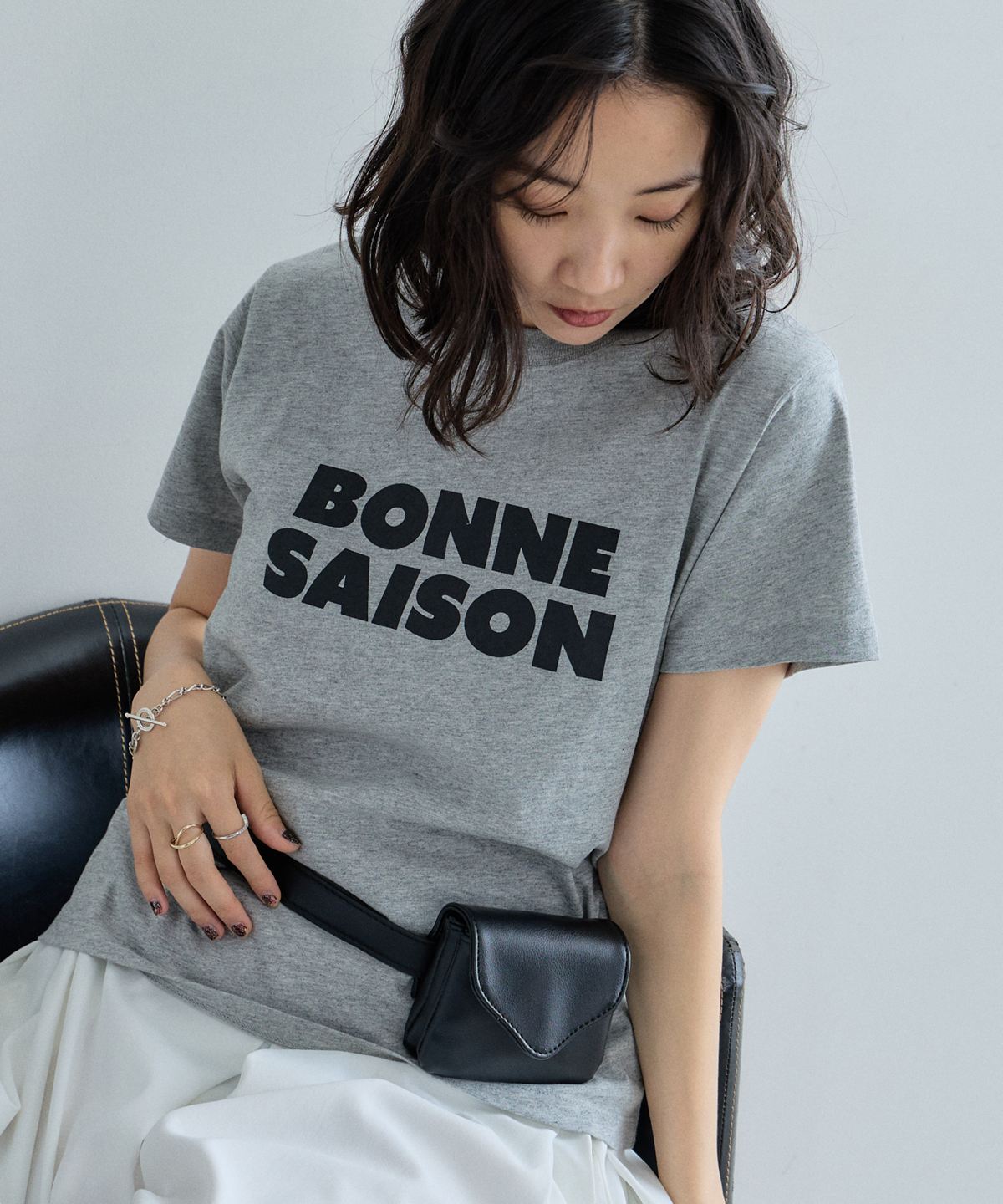 汗染み防止加工ロゴTシャツ