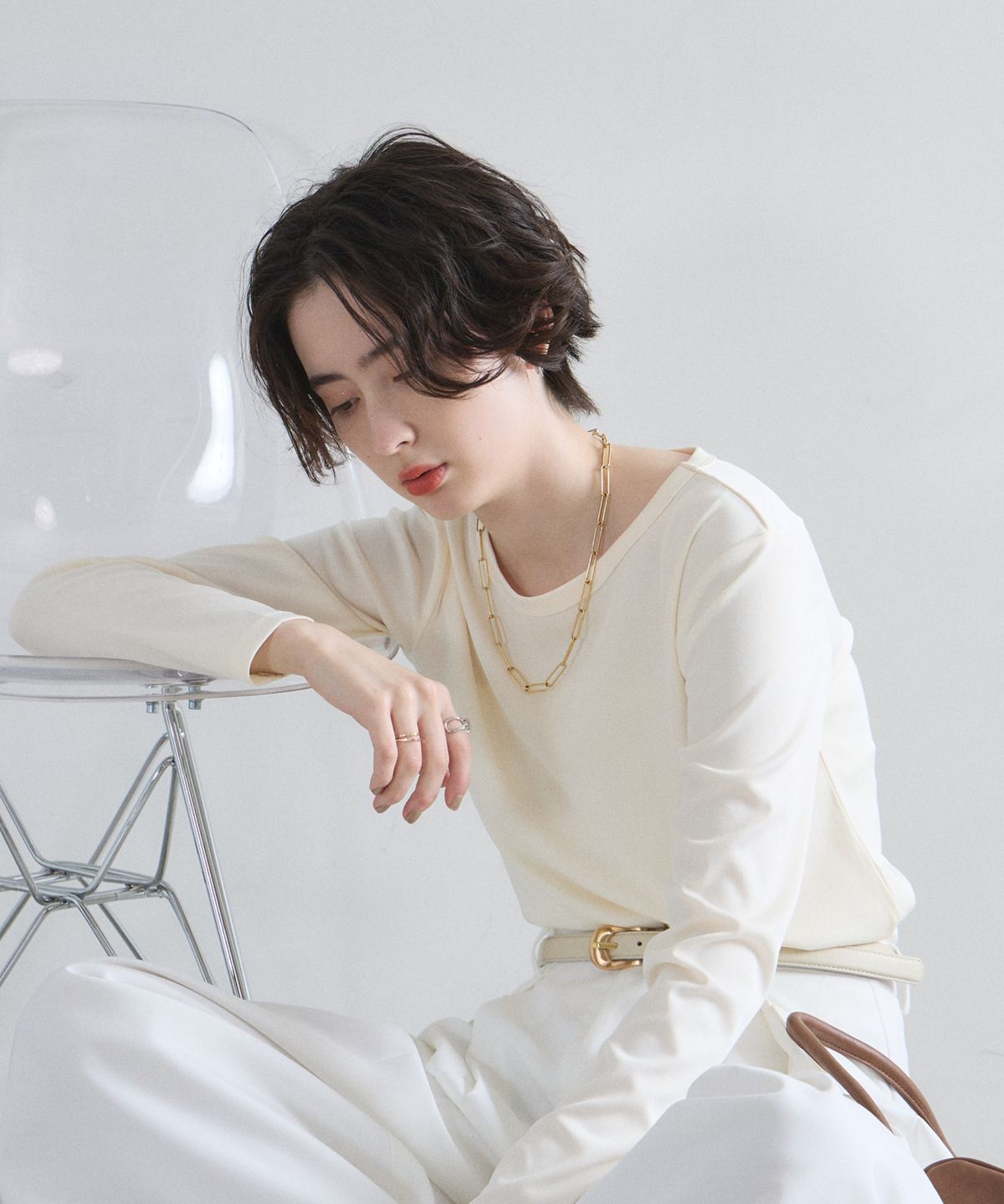 【オフィシャルサイト限定】フライス編みクルーネックカットソー