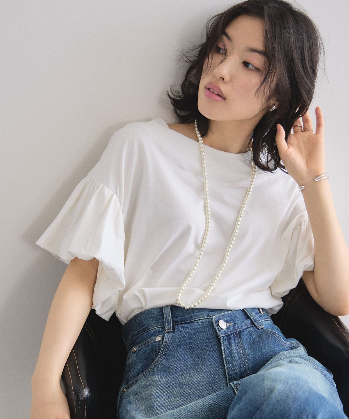 フリルスリーブTシャツ
