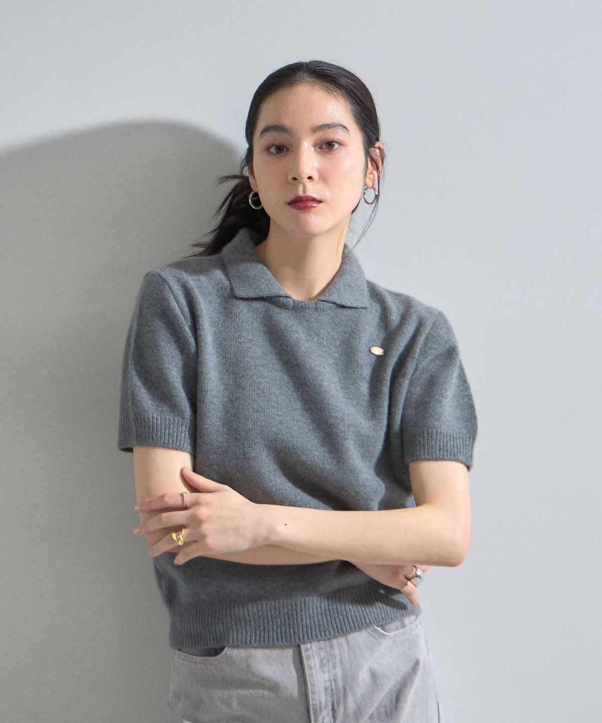 【オフィシャルサイト限定】衿付き半袖ニット