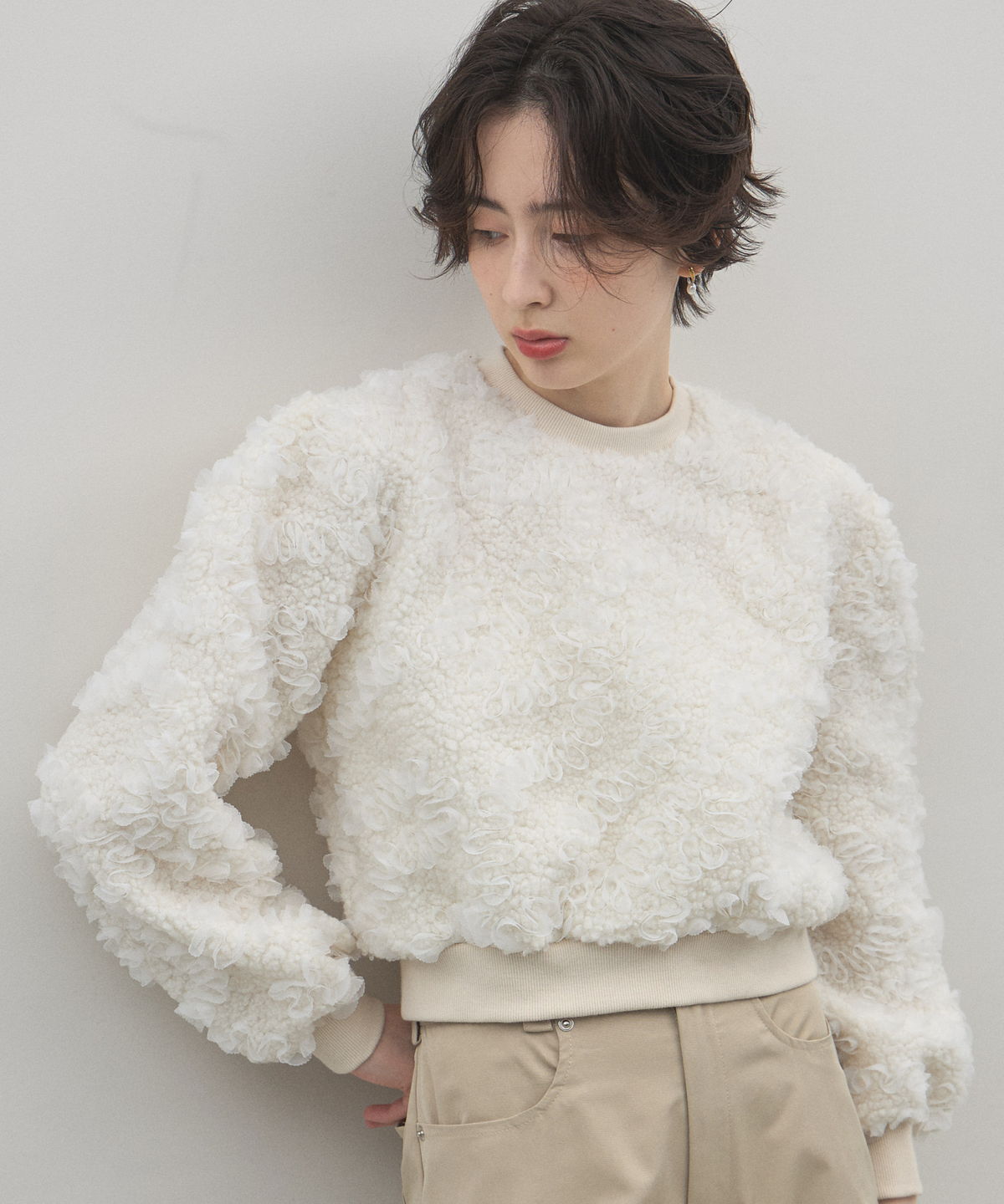 【オフィシャルサイト限定】シフォン×ボアトップス