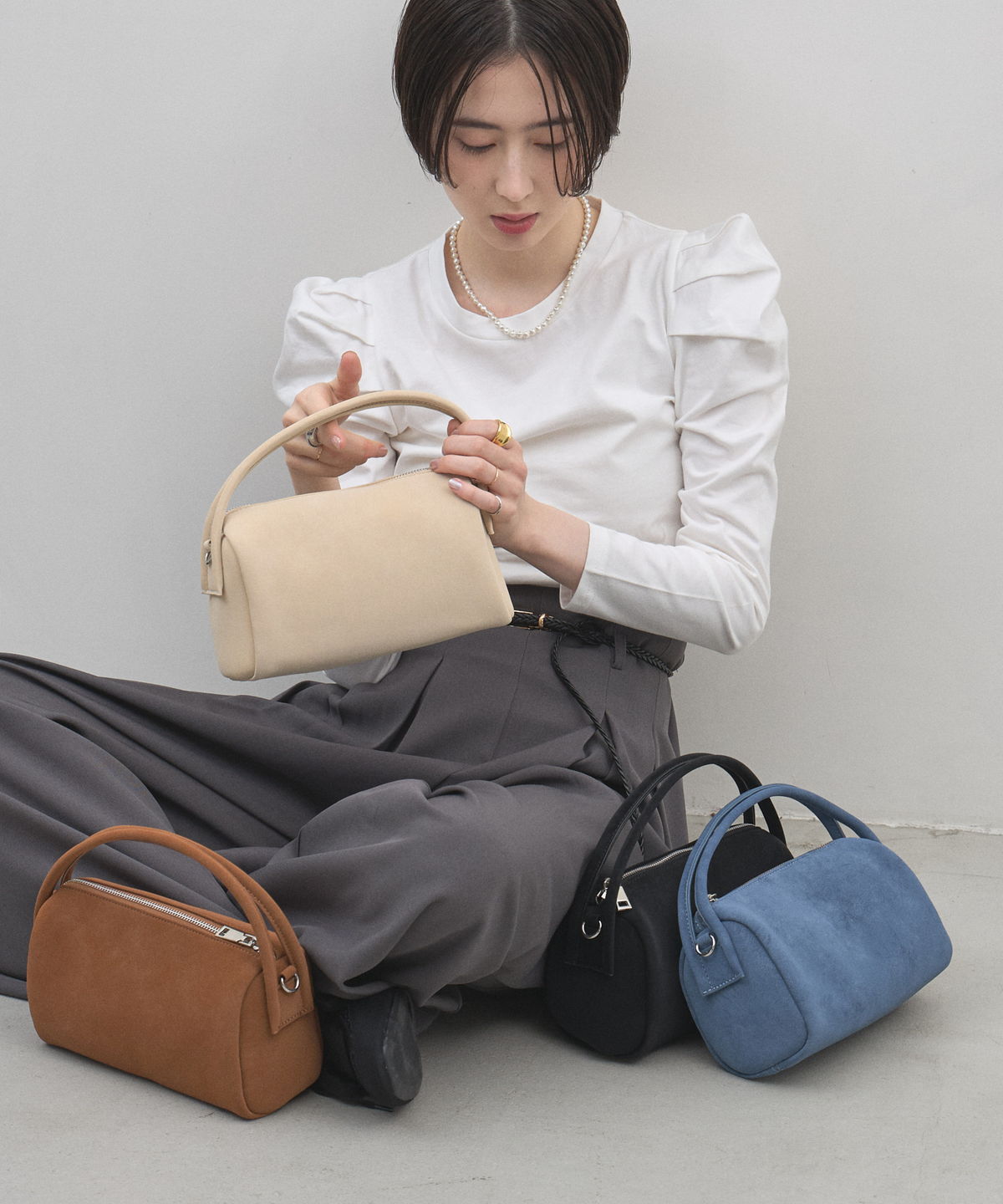 【オフィシャルサイト限定】フェイクレザーピーチスキン風２WAYショルダーバッグ