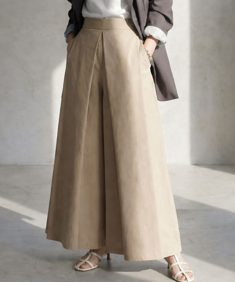 タックワイドパンツ