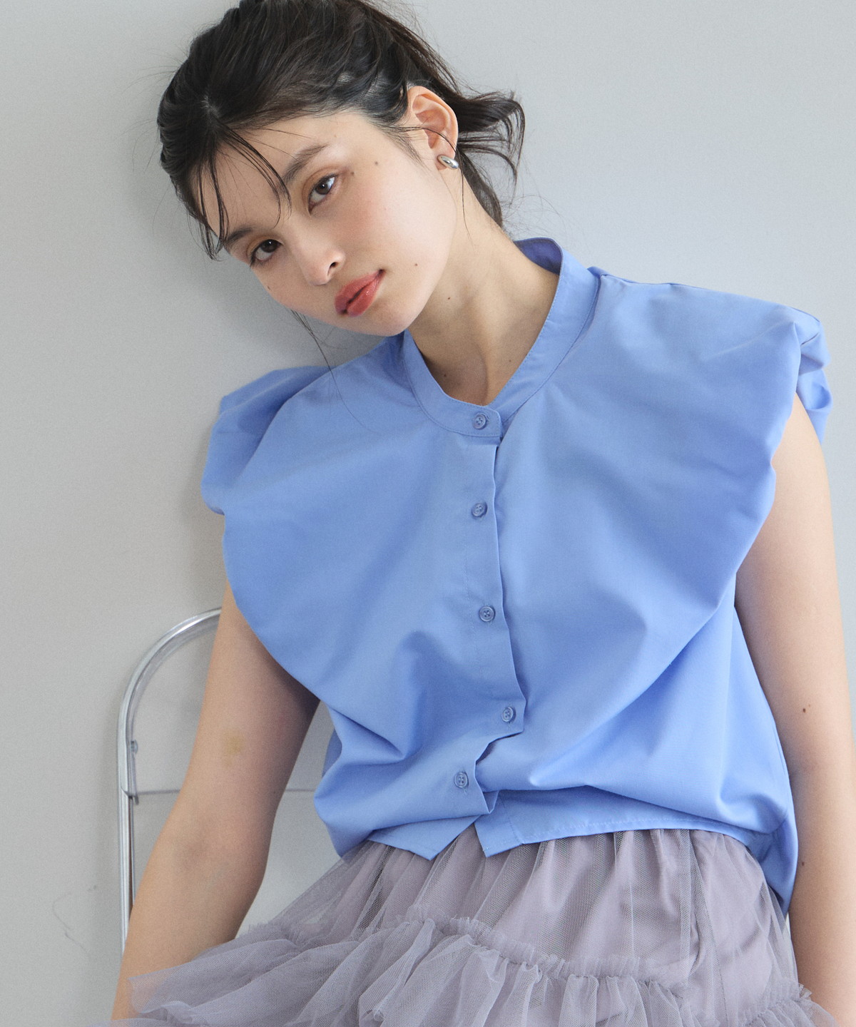 【オフィシャルサイト限定】ブロードパフショルダーブラウス