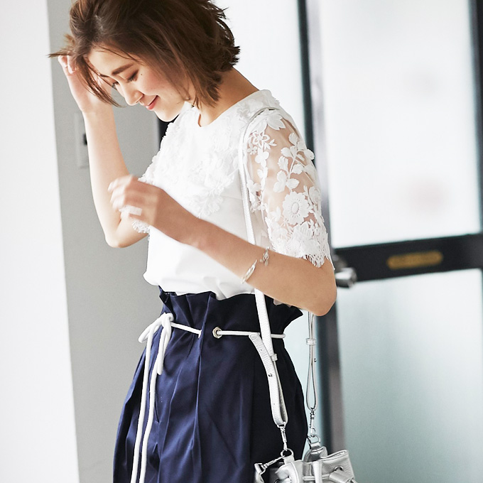 Lace Embroidery Tops レディース レース 刺繍 トップス