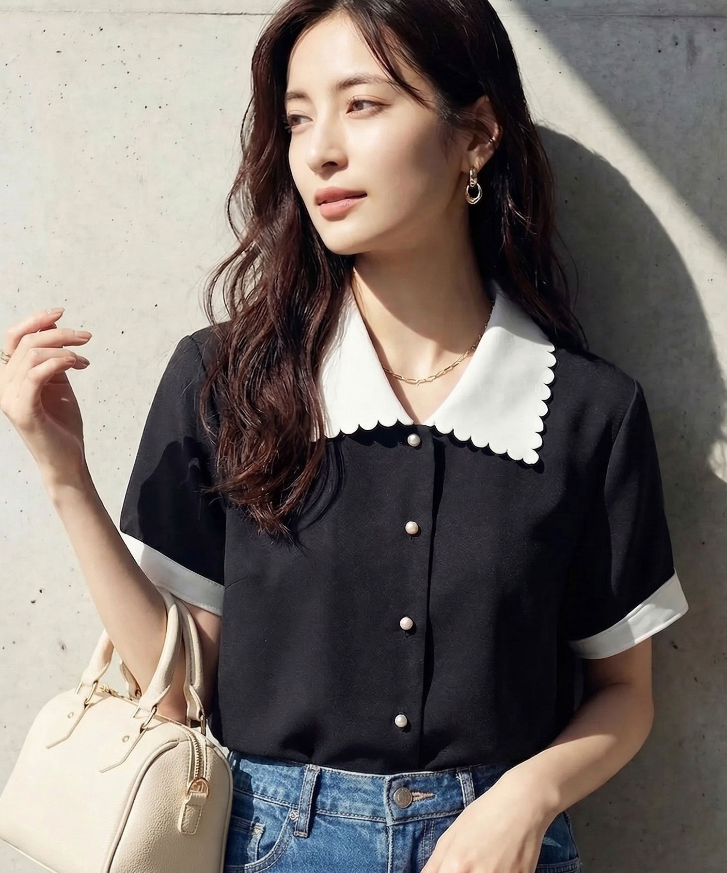 【入荷希望受付中☆】スカラップカラー配色トップス《RequestProject》 ※入荷希望数により商品化しない場合がございます。