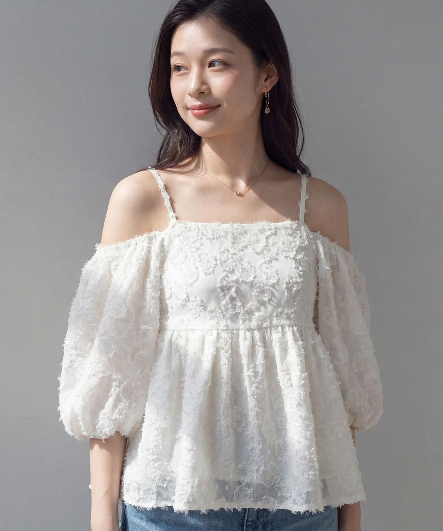 【入荷希望受付中☆】２WAYジャガードブラウス《RequestProject》 ※入荷希望数により商品化しない場合がございます。