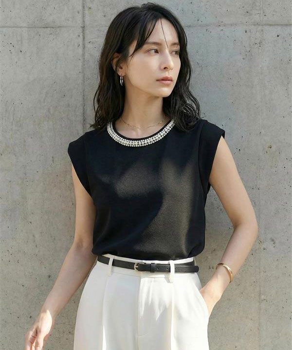 【入荷希望受付中☆】首元パールフレンチT《RequestProject》 ※入荷希望数により商品化しない場合がございます。