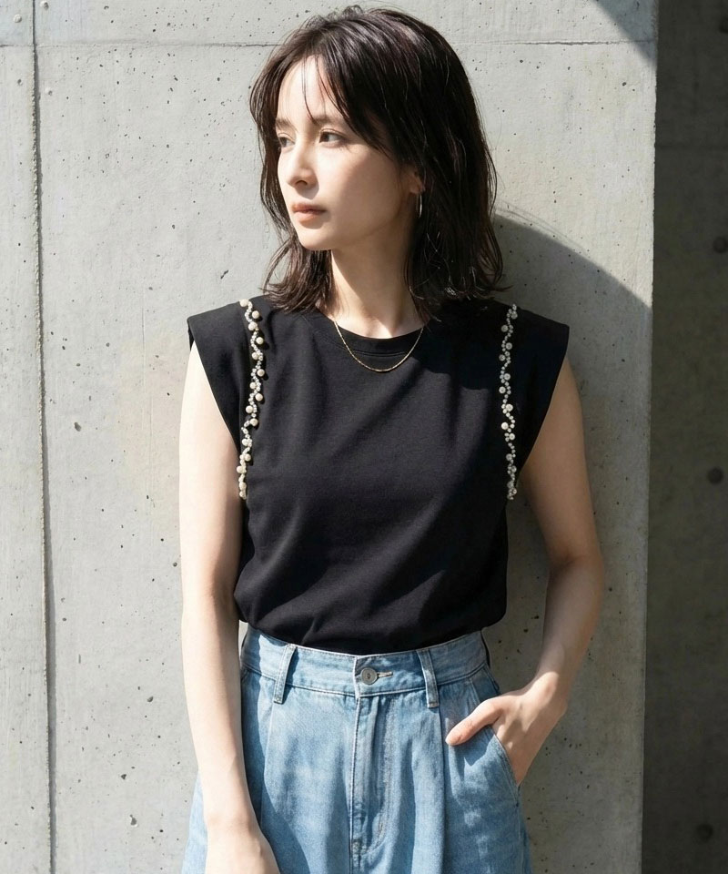 【入荷希望受付中☆】ビジューフレンチスリーブトップス《RequestProject》 ※入荷希望数により商品化しない場合がございます。