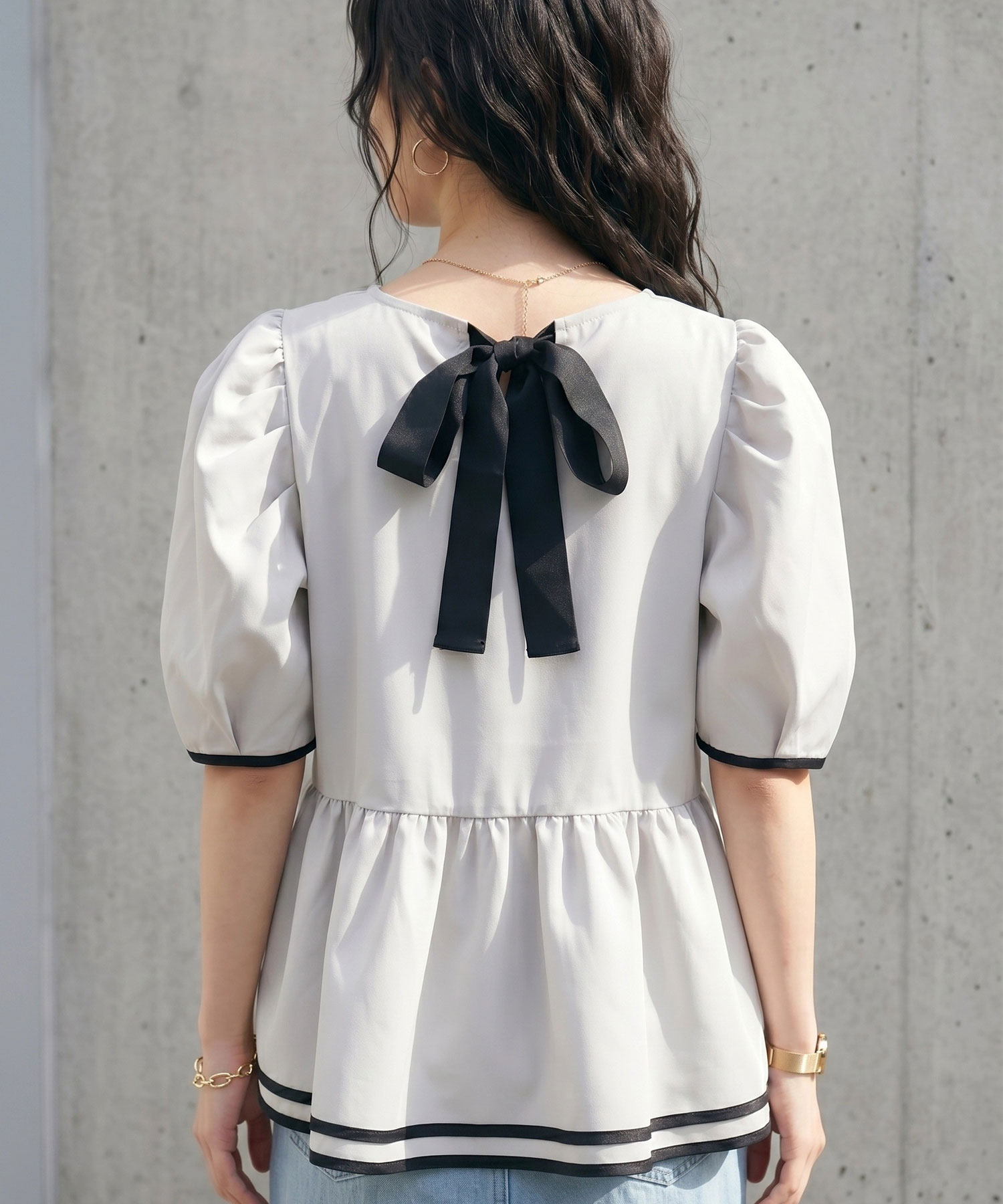 【入荷希望受付中☆】バックリボン裾ライントップス 《RequestProject》 ※入荷希望数により商品化しない場合がございます。