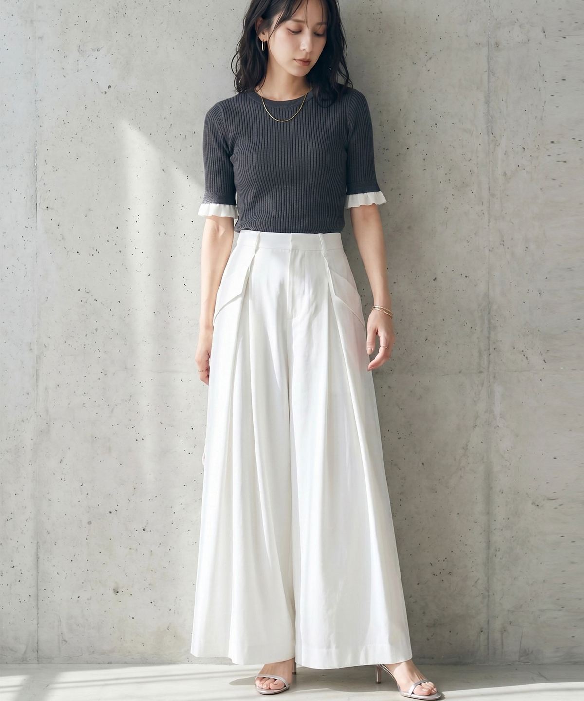 【入荷希望受付中☆】UVカットタックワイドパンツ  《RequestProject》 ※入荷希望数により商品化しない場合がございます。