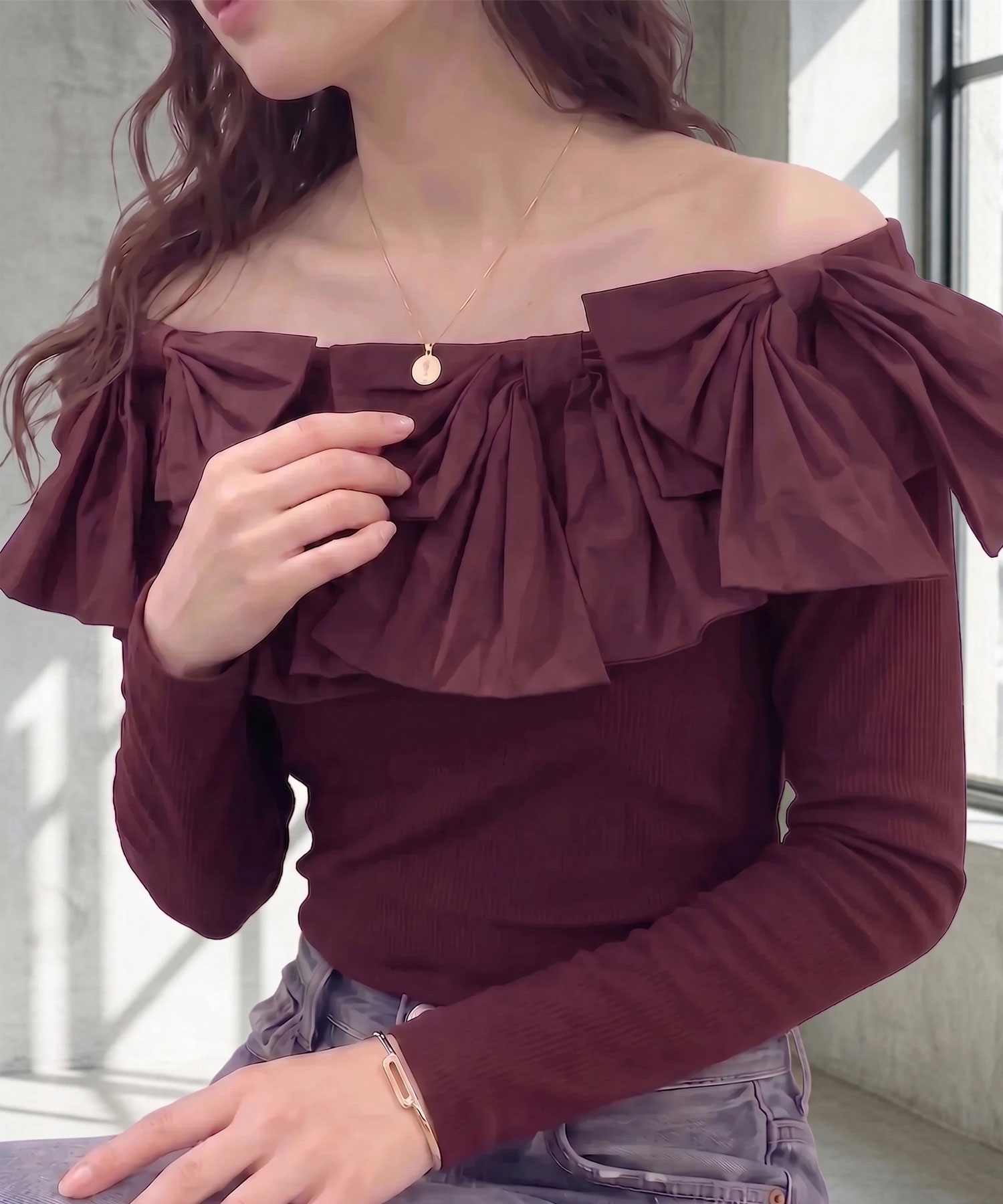 【入荷希望受付中☆】オフショルリボントップス《RequestProject》 ※入荷希望数により商品化しない場合がございます
