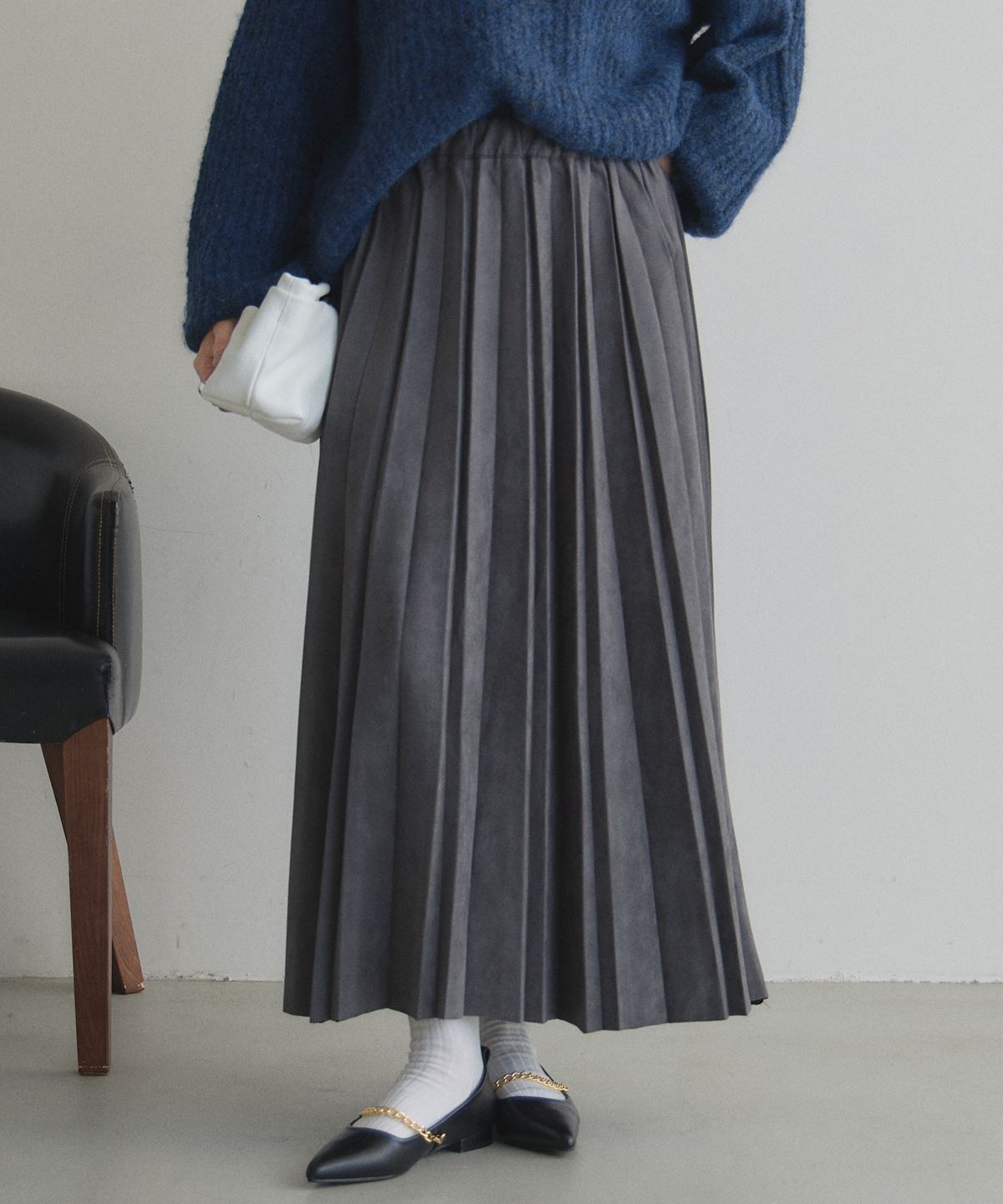 【オフィシャルサイト限定】カットスエードプリーツスカート