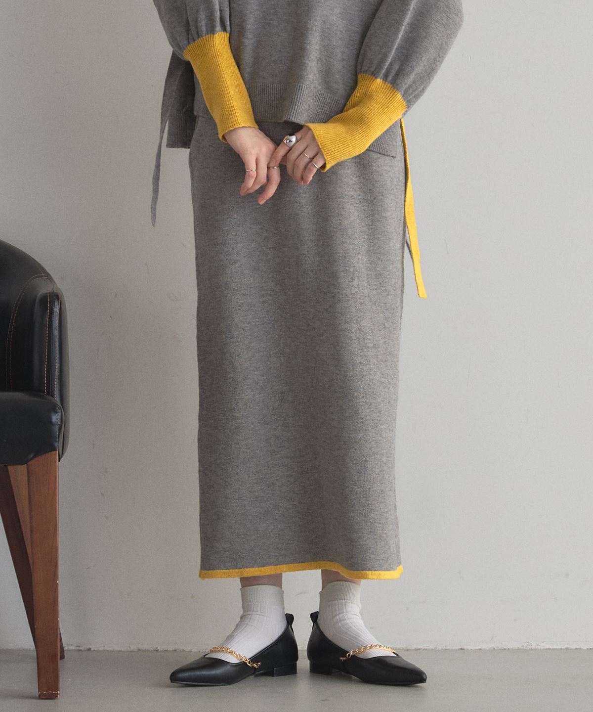 【AW SALE】配色ニットスカート＊SALE品につき返品/交換/注文確定後の変更キャンセル不可＊