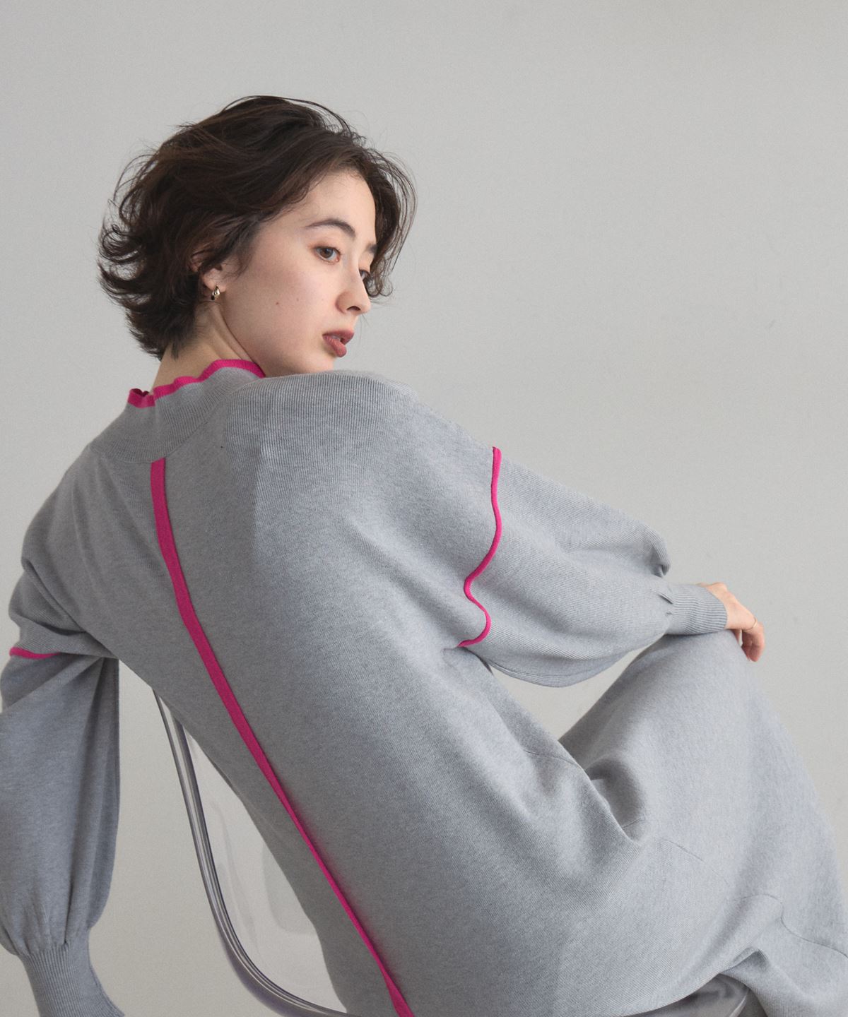 10月17日オフィシャルサイト限定再販！配色ニットワンピース