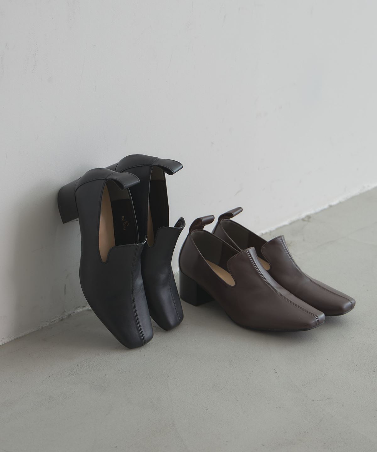 【AW SALE】スクエアトゥヒールローファー＊SALE品につき返品/交換/注文確定後の変更キャンセル不可＊