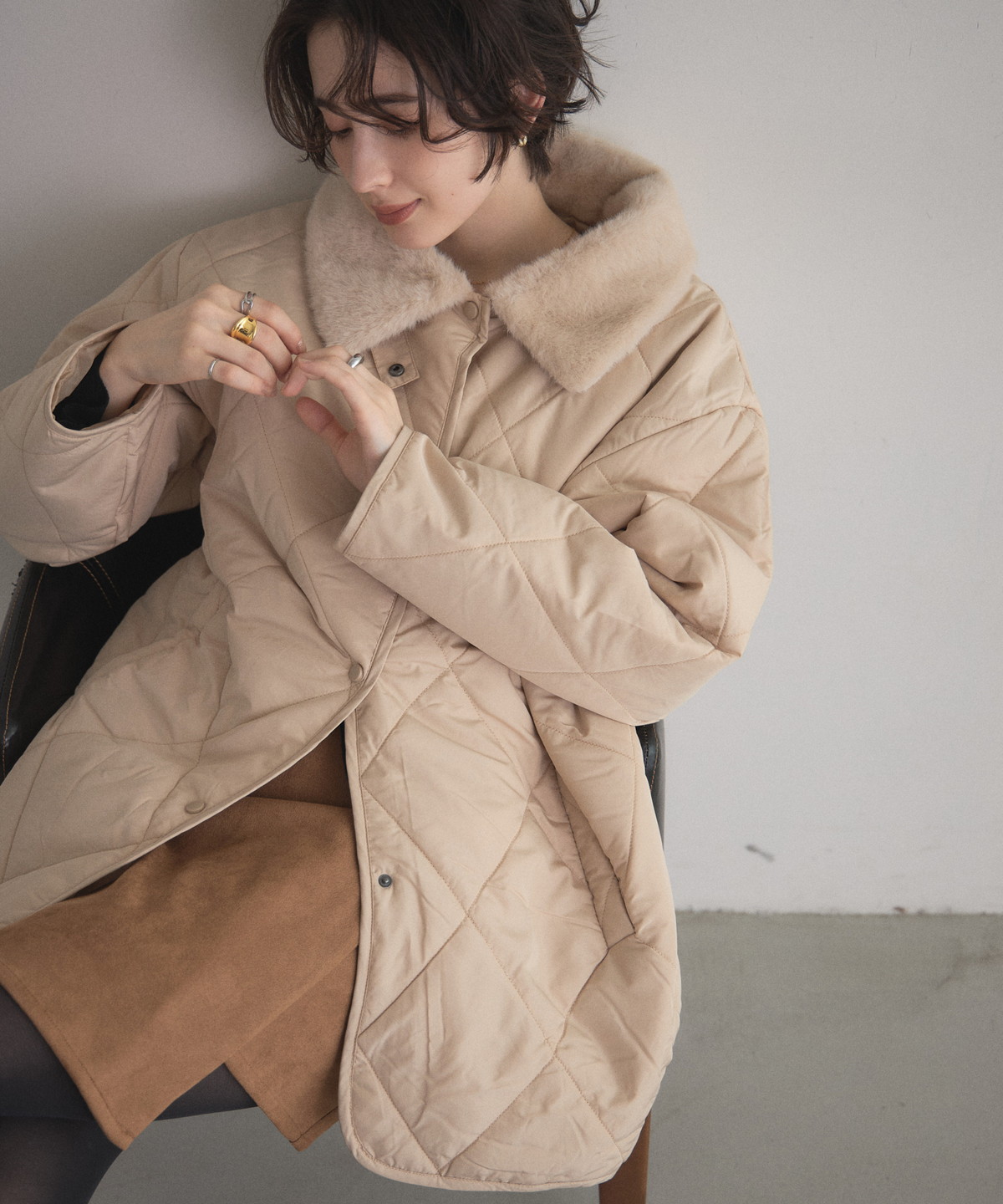 11月24日オフィシャルサイト限定再販！ファー襟キルトジャケット