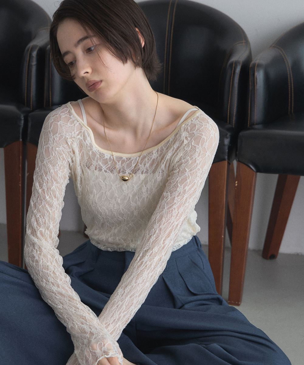 【オフィシャルサイト限定】レースバレエネックカットソー