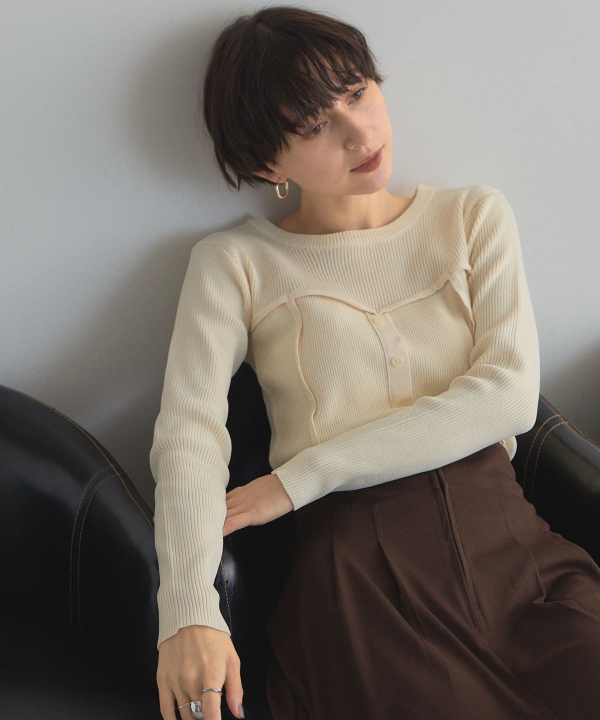 【WEB限定】ビスチェデザインスポンジニット