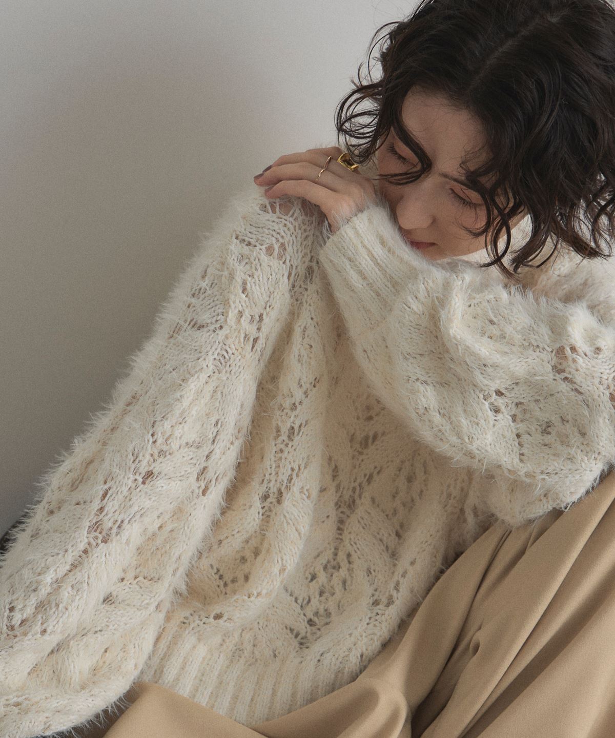 【11月上旬再販予定】入荷リクエスト受付中！【オフィシャルサイト限定】モール×フェザーローゲージニット