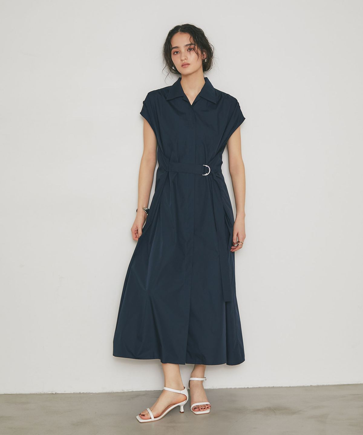 【ARVELLIA】TUCK BELT SHIRT DRESS