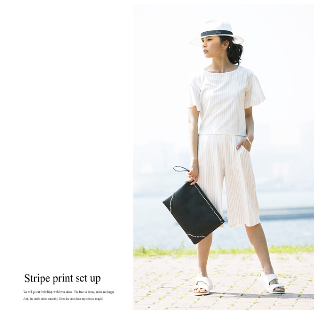 Stripe Set Up レディース ストライプ セットアップ